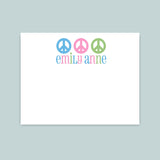 Peace Signs - Personalized Flat Note Card - The Note House