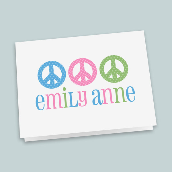 Peace Signs - Personalized Folded Note Card - The Note House