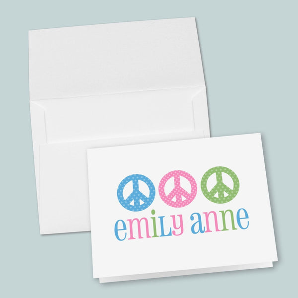 Peace Signs - Personalized Folded Note Card - The Note House
