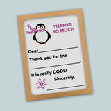Penguin - Fill-in-the-Blank Thank You Cards - The Note House