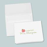 Pink Apple - Personalized Folded Note Card - The Note House