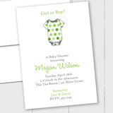 Polka Dotted Onesie - Custom Invitation - The Note House