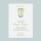 Polka Dotted Onesie - Custom Invitation - The Note House