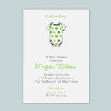 Polka Dotted Onesie - Custom Invitation - The Note House