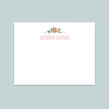 Pretty Floral - Personalized Flat Note Card - The Note House