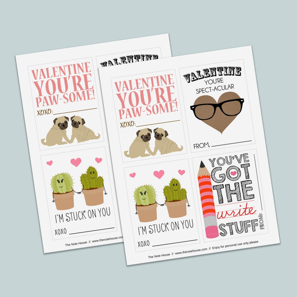 Puns - Classroom Valentine's Day Cards - Printable Instant Download - The Note House