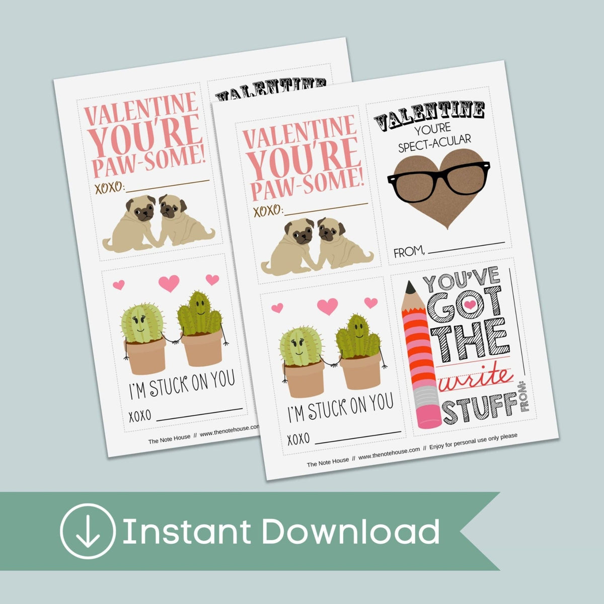 Puns - Classroom Valentine's Day Cards - Printable Instant Download - The Note House