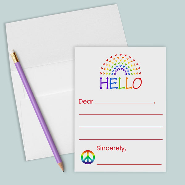 Rainbow Peace - Lined Note Cards - The Note House