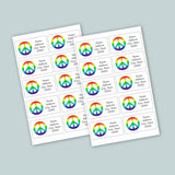 Rainbow Peace Sign - Personalized Fill-in Letter Template - The Note House