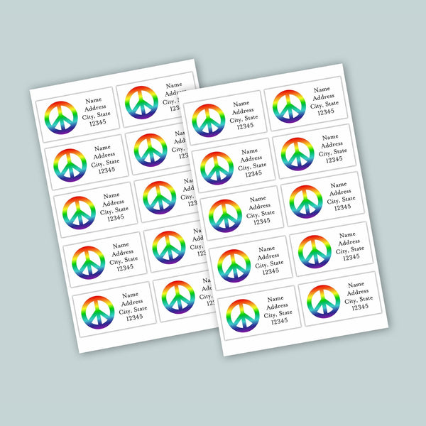 Rainbow Peace Sign - Personalized Fill-in-the-Blank Thank You Cards - The Note House