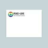 Rainbow Peace Sign - Personalized Flat Note Card - The Note House