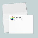Rainbow Peace Sign - Personalized Flat Note Card - The Note House
