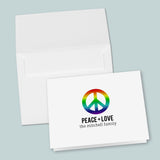 Rainbow Peace Sign - Personalized Folded Note Card - The Note House