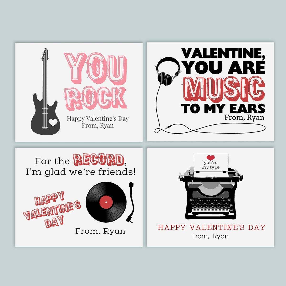 Retro - Personalized Valentine's Day Cards - The Note House