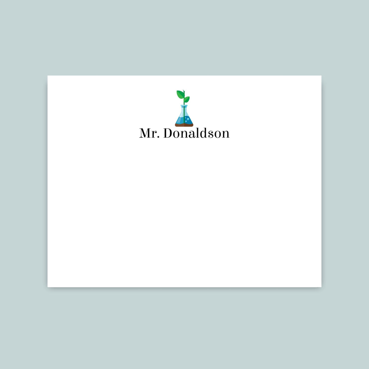 Science Teacher - Personalized Flat Note Card - The Note House