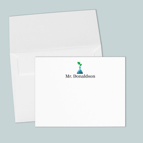 Science Teacher - Personalized Flat Note Card - The Note House