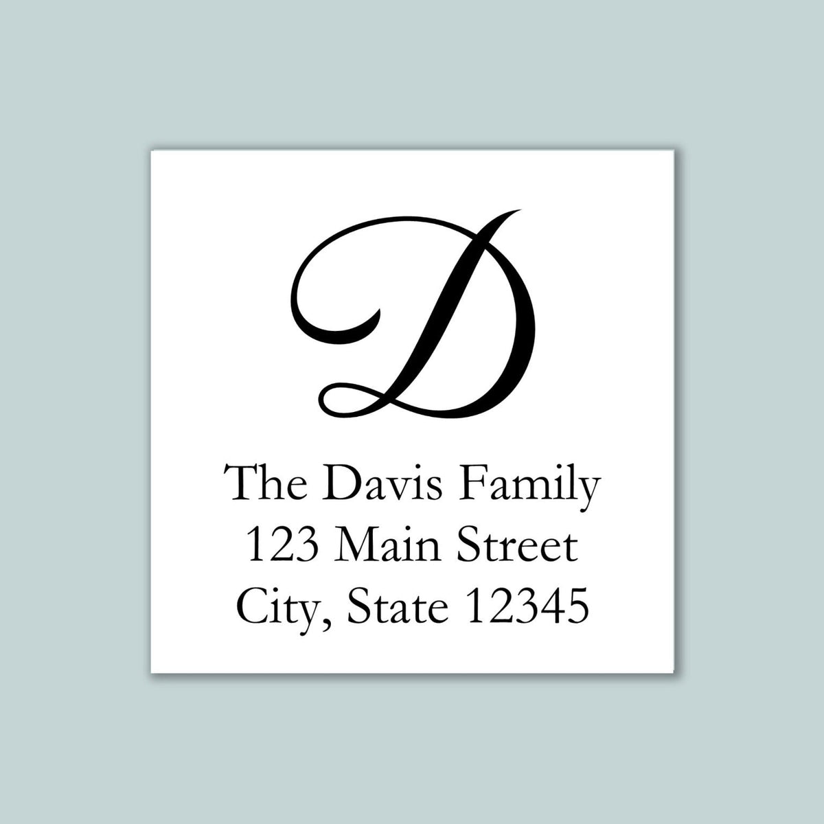 Script Initial - Address Label - The Note House