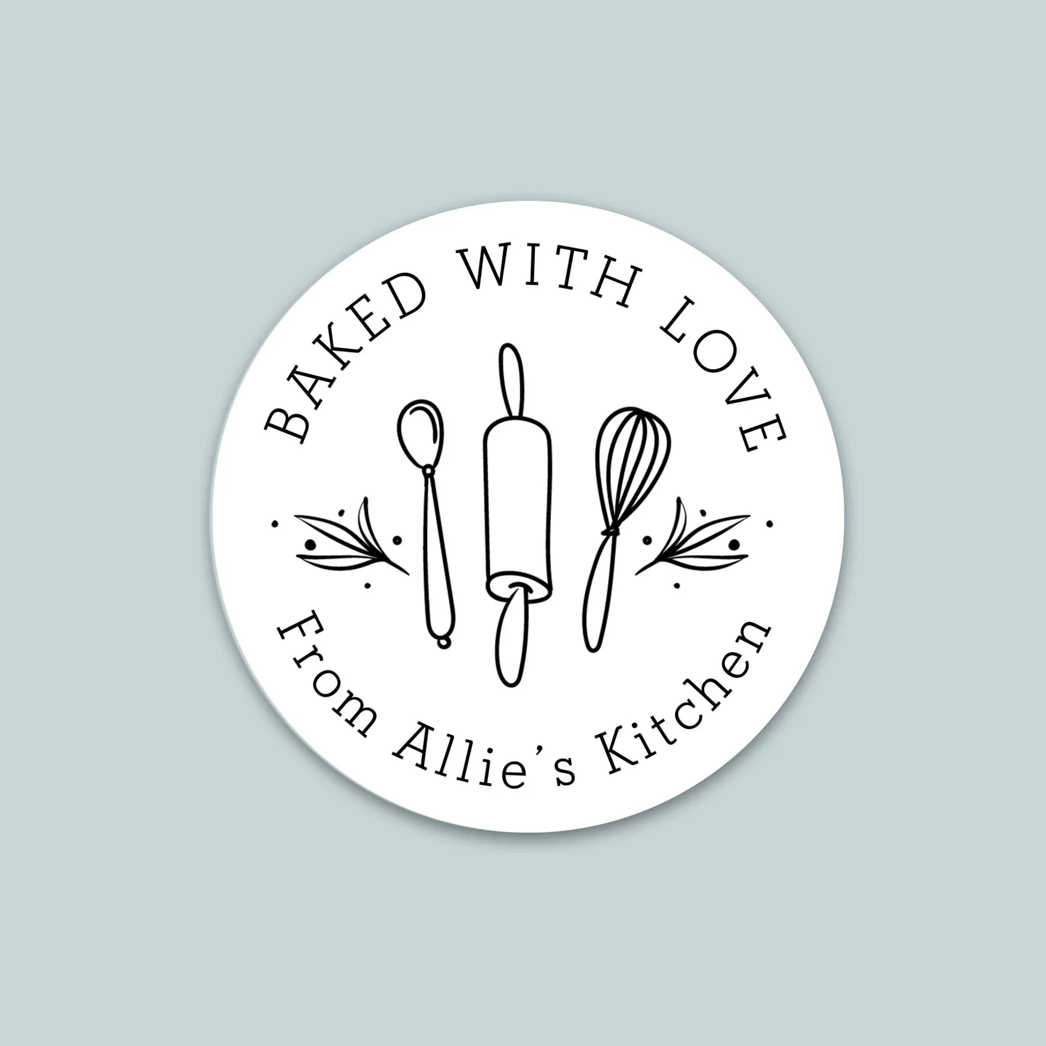 Simple Kitchen - Personalized Round Baking Gift Sticker – The Note House