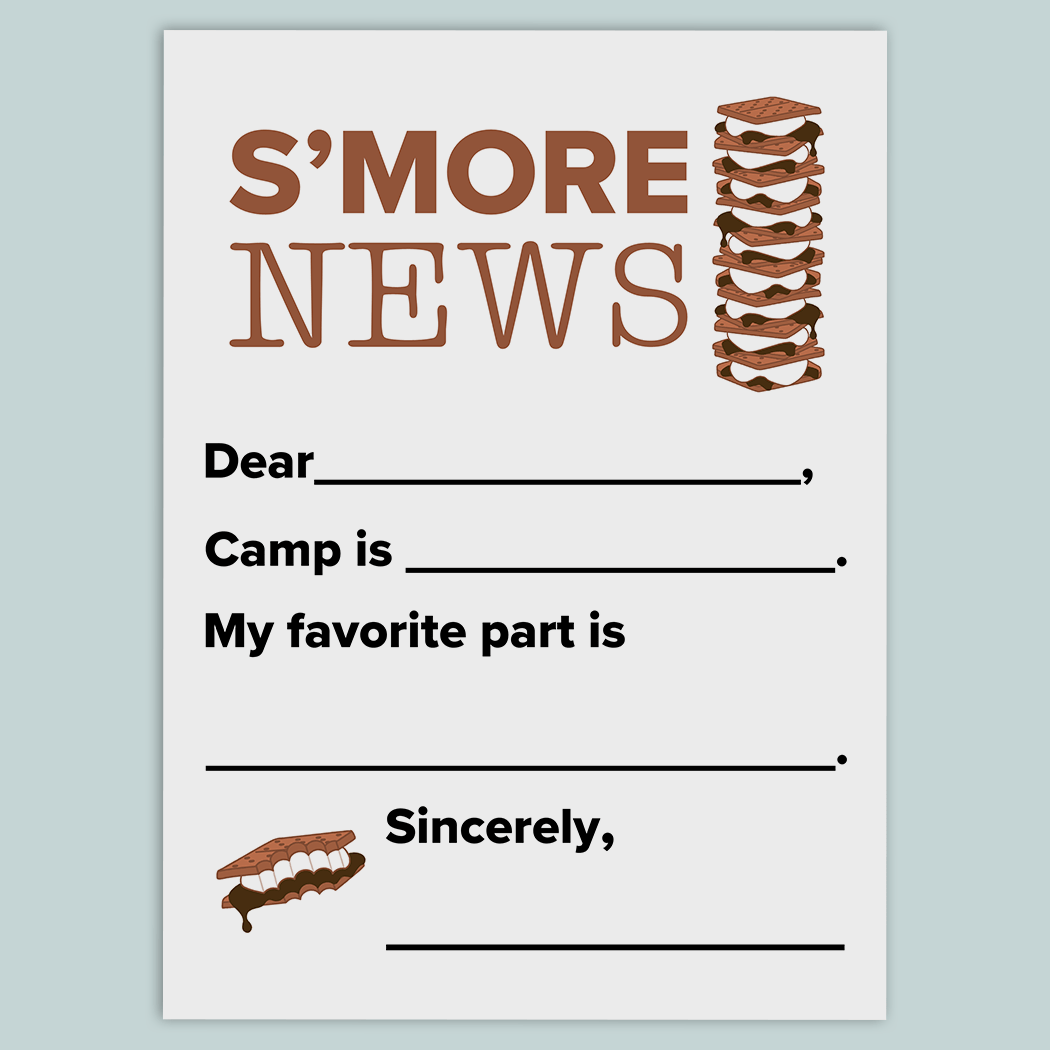 S'more Camp News - Fill-in-the Blank Camp Notes - The Note House