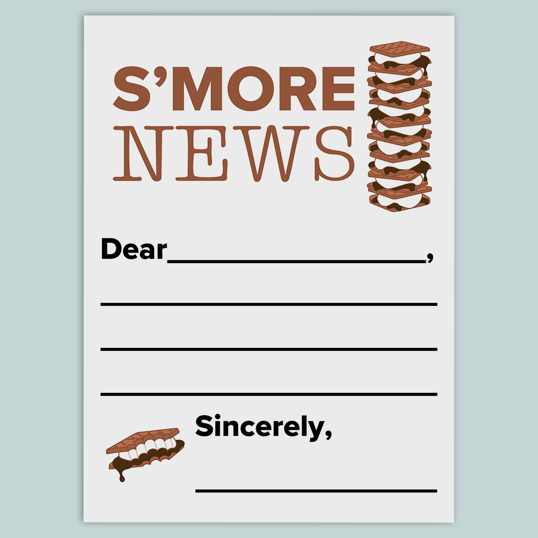 S'more Camp News - Lined Camp Notes - The Note House