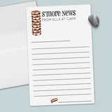 S'more Camp News - Personalized Lined Camp Stationery - The Note House