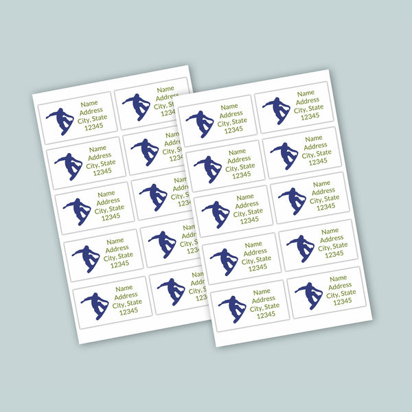 Snowboarder - Personalized Lined Letter Writing Stationery - The Note House