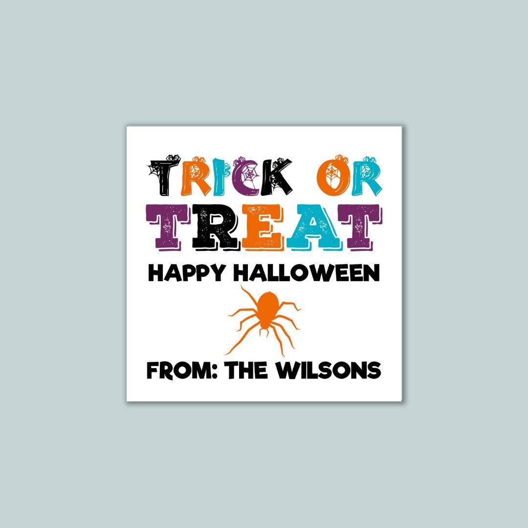 Spider Web - Personalized Square Gift Sticker - The Note House