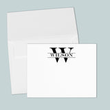 Split Monogram - Personalized Flat Note Card - The Note House