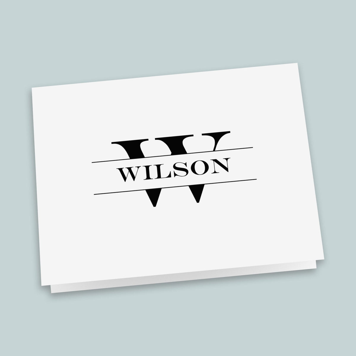 Split Monogram - Personalized Folded Note Card - The Note House