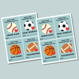 Sports - Classroom Valentine's Day Cards - Printable Instant Download - The Note House