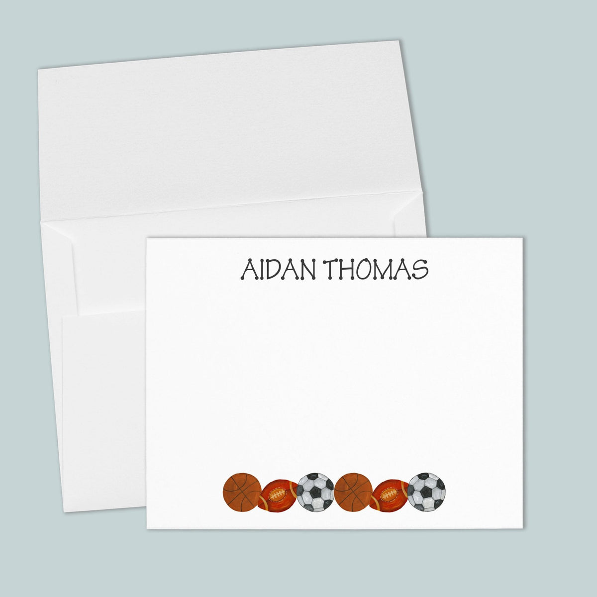 Sports - Personalized Flat Note Card - The Note House