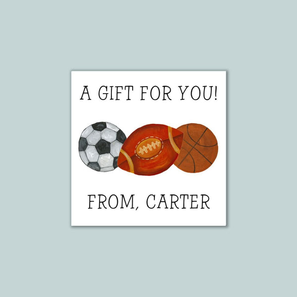 Sports - Personalized Square Gift Sticker - The Note House