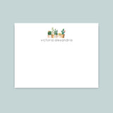 Succulents - Personalized Flat Note Card - The Note House