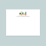 Succulents - Personalized Flat Note Card - The Note House