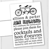 Tandem Bicycle - Custom Invitation - The Note House