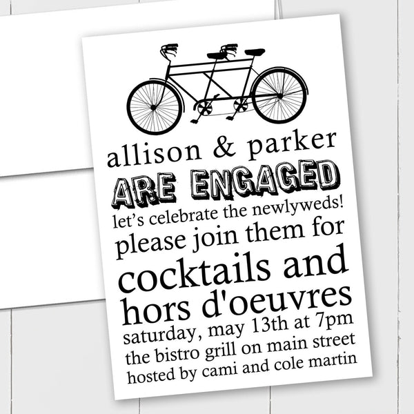 Tandem Bicycle - Custom Invitation - The Note House