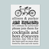 Tandem Bicycle - Custom Invitation - The Note House