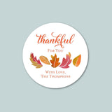 Thankful for You - Personalized Round Gift Sticker - The Note House