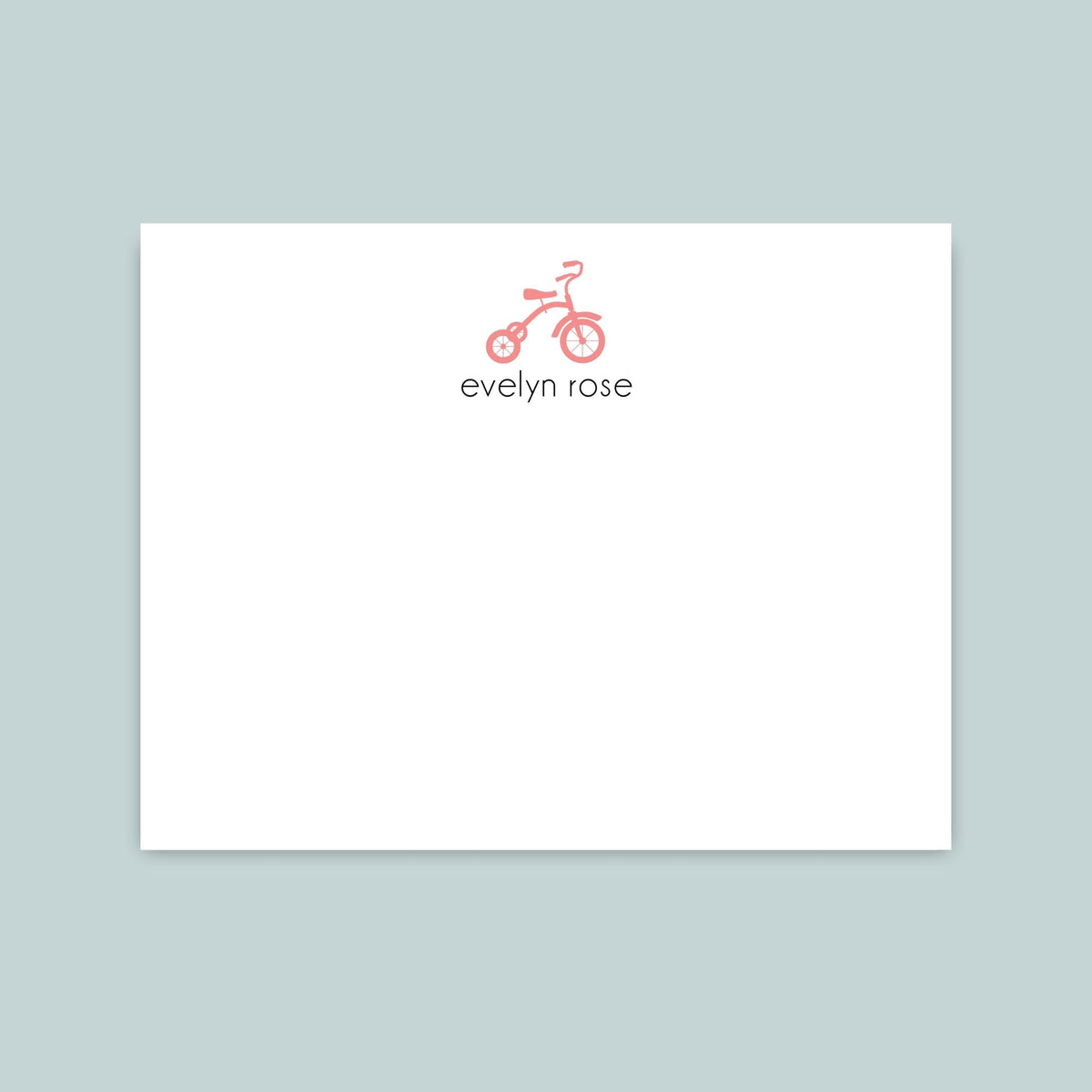 Tricycle - Personalized Flat Note Card - The Note House