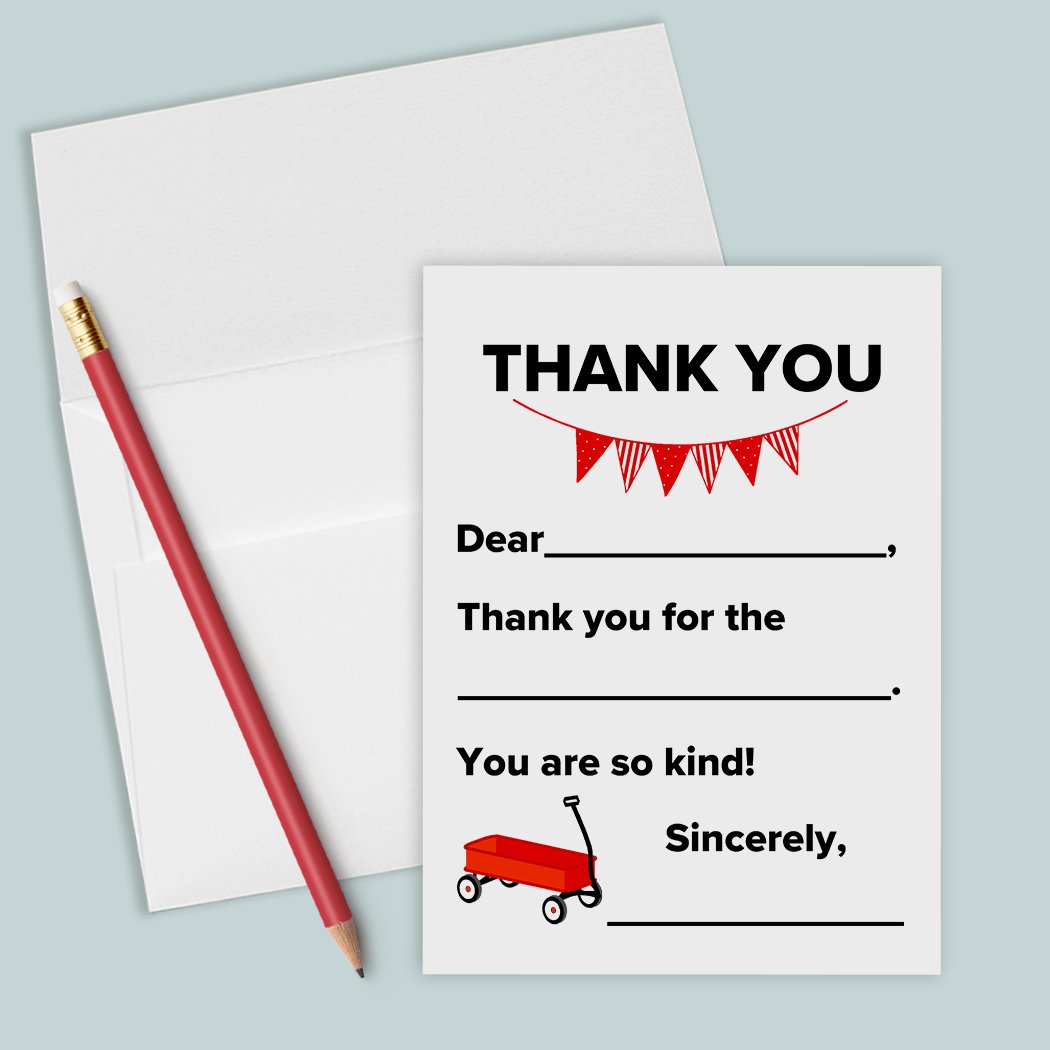 Wagon - Fill-in-the-Blank Thank You Cards - The Note House