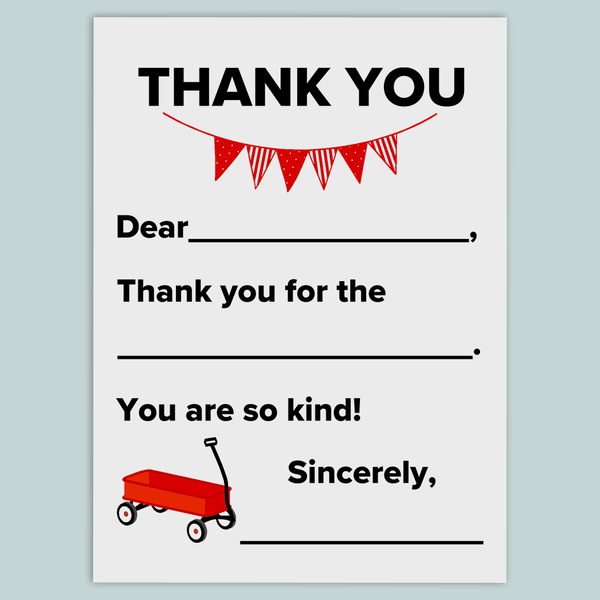 Wagon - Fill-in-the-Blank Thank You Cards - The Note House