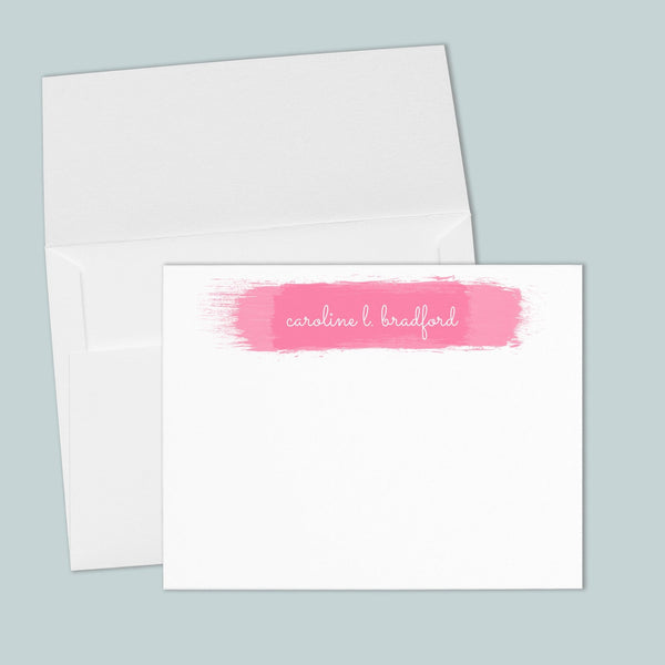 Watercolor Swatch - Personalized Flat Note Card - The Note House
