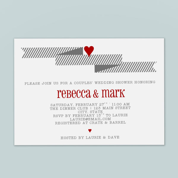 Wedding Banner and Heart - Custom Invitation - The Note House