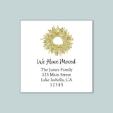 Welcome Wreath Sticker - We've Moved Address Label - The Note House
