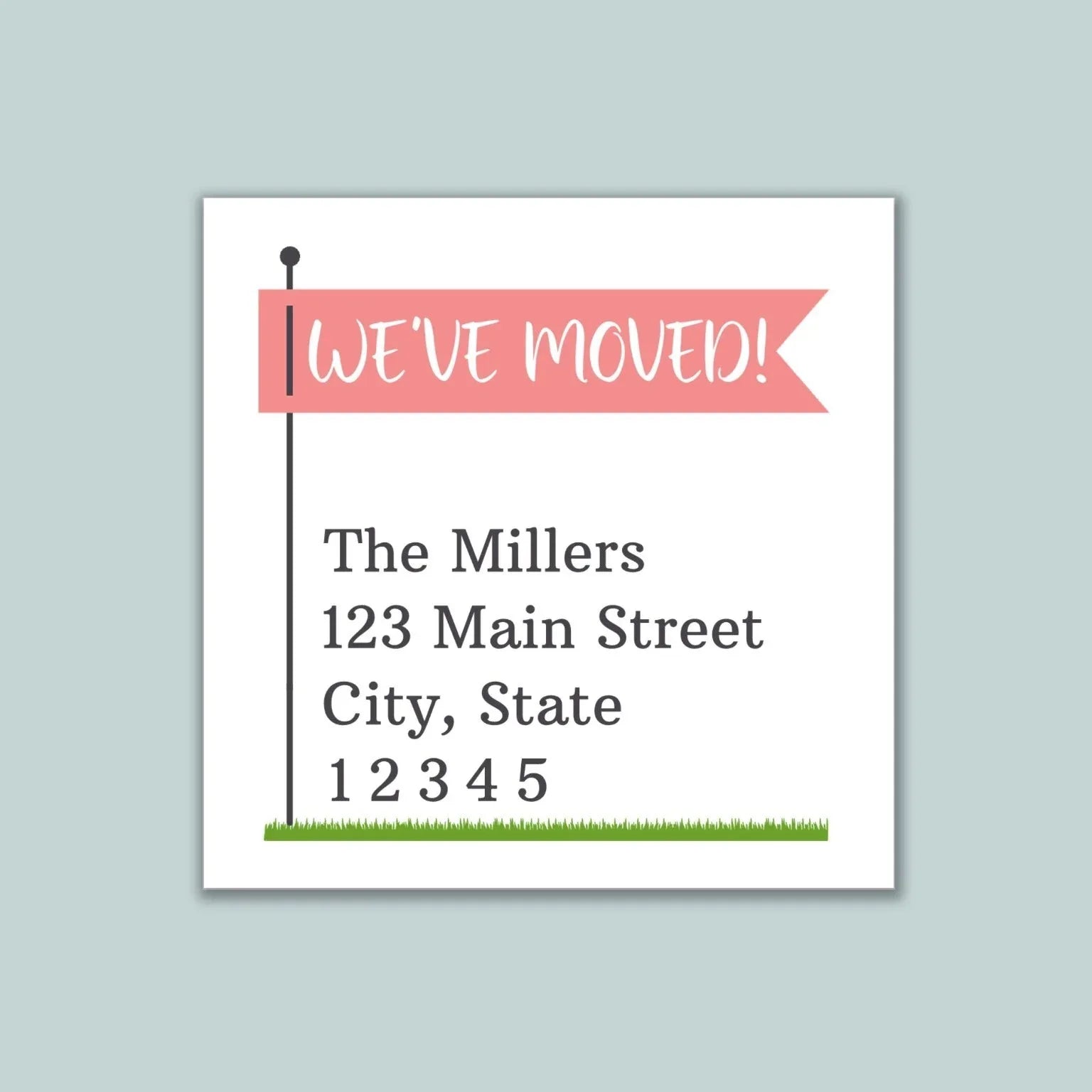 Yard Sign - We've Moved Square Address Label – The Note House